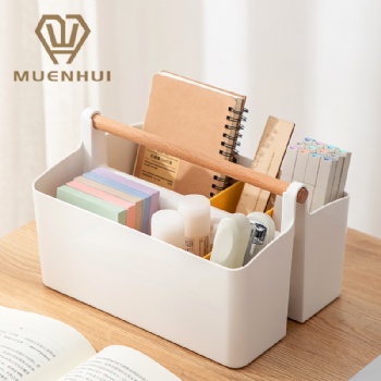 MUENHUI Wholesale Multifunctional Plastic Desktop Storage Box With Handle