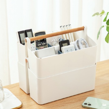  MUENHUI Wholesale Multifunctional Plastic Desktop Storage Box With Handle	