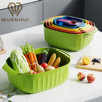 MUENHUI Hot Sale Multifunctional Drain Basin 9-piece Set For Kitchen