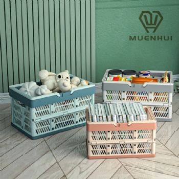  MUENHUI New Arrival Folding Design Household Plastic Storage Basket	