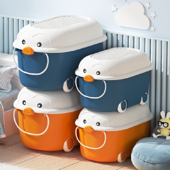  MUENHUI Wholesale High Quality Cartoon Plastic Storage Bin With Whee	