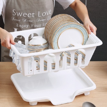  MUENHU Hot Sale High Plastic Dish Drainer Rack Household Bowls Plates Cupboard	