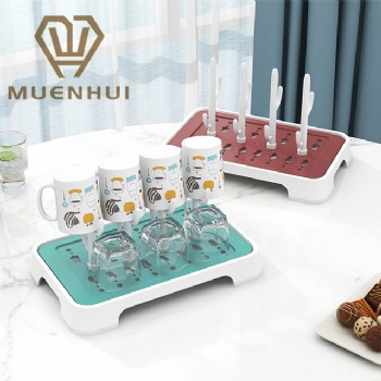  MUENHUI Wholesale High Quality Plastic Cup Drainer Bottle Drying Rack	