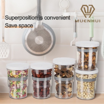 MUENHUI Dry Food Storage Bottle Folding Plastic Food Container