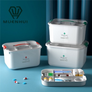  MUENHUI Hot Sale High Quality Household Plastic Medicine Storage Box	