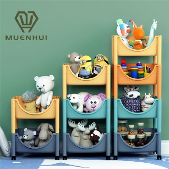  MUENHUI Hot Sale Multifunctional Household Plastic Storage Rack With Wheels	