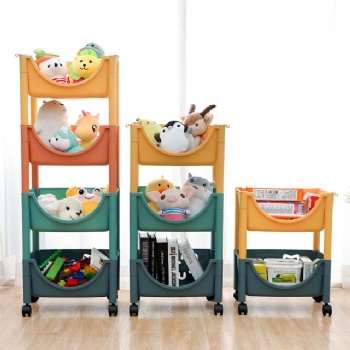  MUENHUI Hot Sale Multifunctional Household Plastic Storage Rack With Wheels	