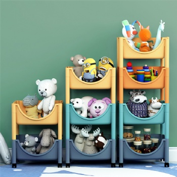  MUENHUI Hot Sale Multifunctional Household Plastic Storage Rack With Wheels	