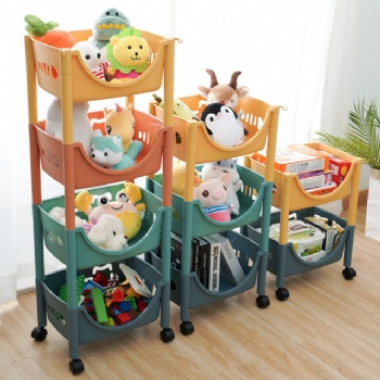  MUENHUI Hot Sale Multifunctional Household Plastic Storage Rack With Wheels	