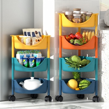  MUENHUI Wholesale High Quality Household Plastic Storage Organizer Trolley	