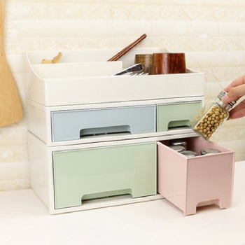  MUENHUI Stackable Plastic Storage Box Household Drawer Storage Cabinet	