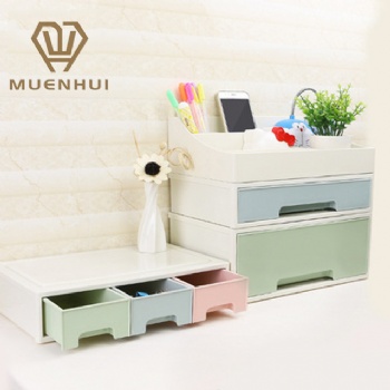 MUENHUI Stackable Plastic Storage Box Household Drawer Storage Cabinet