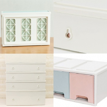  MUENHUI Stackable Plastic Storage Box Household Drawer Storage Cabinet	