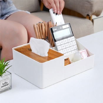  MUENHUI Hot Sale Household Multifunctional Plastic Desktop Tissue Box	