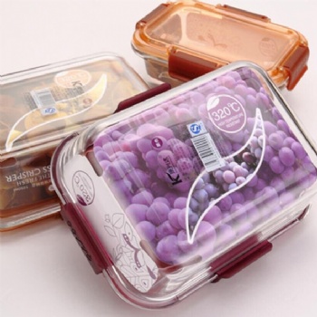  MUENHUI High Quality Heat-Resistant Glass Storage Box Lunch Box With Lid	