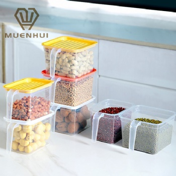 MUENHUI High Quality Plastic Food Container Refrigerator Storage Box With Handle