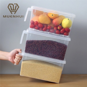 MUENHUI Wholesale Transparent Plastic Fridge Food Storage Container With Handle