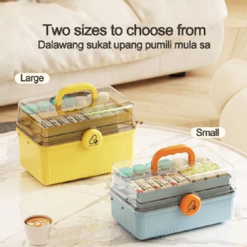  MUENHUI Wholesale Portable Multipurpose Household Plastic Medicine Storage Bin	