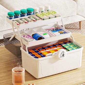  MUENHUI Wholesale Portable Multipurpose Household Plastic Medicine Storage Bin	