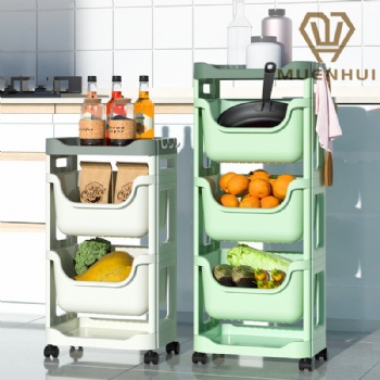 MUENHUI Multifunctional Kitchen Plastic Shelf Organizer Rack