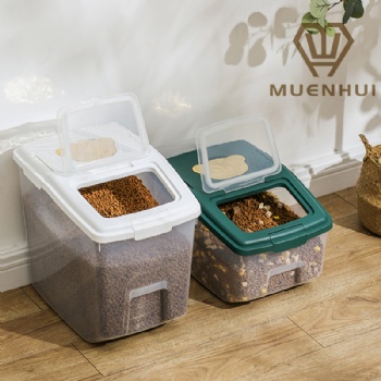  MUENHUI Wholesale Plastic Cat Food Storage Box Big Capacity	