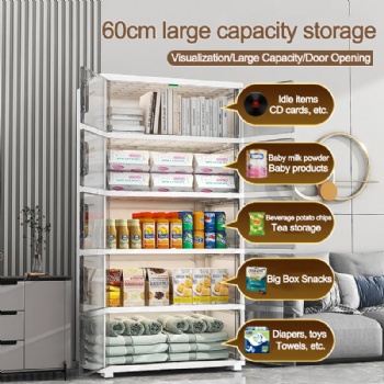  MUENHUI Large Capacity Transparent Plastic Storage Cabinet	