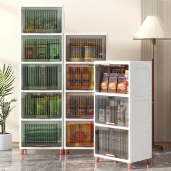  MUENHUI Large Capacity Transparent Plastic Storage Cabinet	