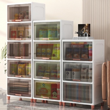  MUENHUI Large Capacity Transparent Plastic Storage Cabinet	