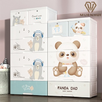 MUENHUI Hot Sale Large Capacity Cartoon Design Plastic Drawer Cabinet