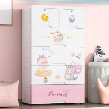  MUENHUI Hot Sale Large Capacity Cartoon Design Plastic Drawer Cabinet	