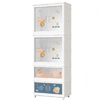  MUENHUI New Design Transparent Design Cartoon Plastic Wardrobe	