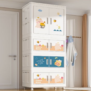  MUENHUI New Design High Quality Folding Design Plastic Wardrobe	