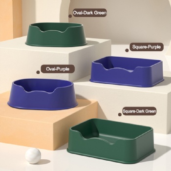  MUENHUI Large Capacity Open Design Plastic Cat Litter Basin	