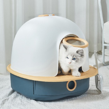  MUENHUI Fully Enclosed Large Capacity Plastic Drawer Cat Litter Box	