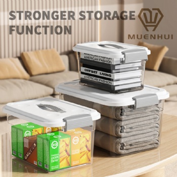 MUENHUI Hot Sale Multifunctional Transparent Plastic Storage Bin