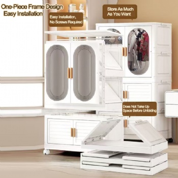  MUENHUI High Quality Folding Design Plastic Wardrobe	
