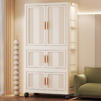  MUENHUI Large Capacity Folding Design Plastic Cupboard	