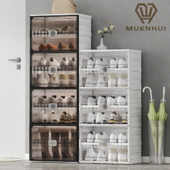 MUENHUI New Design High Quality Folding Plastic Shoes Storage Rack