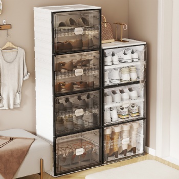  MUENHUI New Design High Quality Folding Plastic Shoes Storage Rack	
