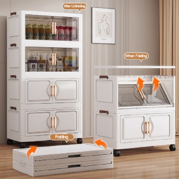  MUENHUI New Design Large Capacity Folding Design Plastic Storage Cabinet	