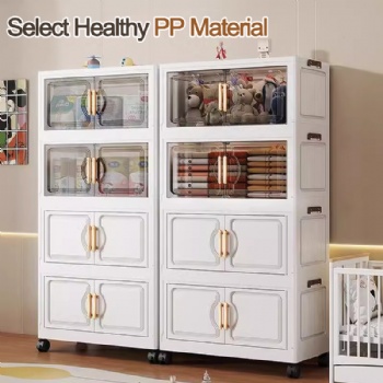  MUENHUI New Design Large Capacity Folding Design Plastic Storage Cabinet	