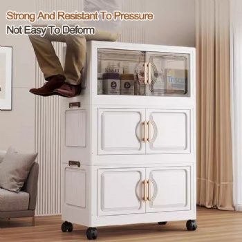  MUENHUI New Design Large Capacity Folding Design Plastic Storage Cabinet	