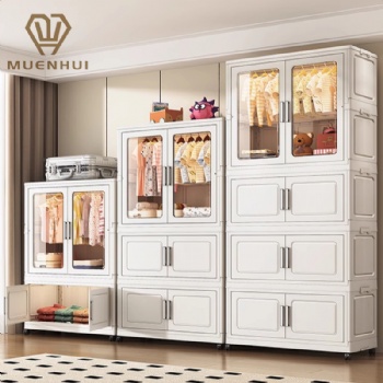 MUENHUI New Design Large Capacity Folding Plastic Wardrobe