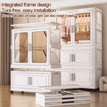  MUENHUI New Design Large Capacity Folding Plastic Wardrobe	