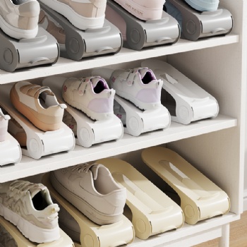  MUENHUI New Design Adjustable Double-Layer Plastic Shoe Holder	