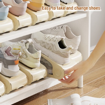  MUENHUI New Design Adjustable Double-Layer Plastic Shoe Holder	