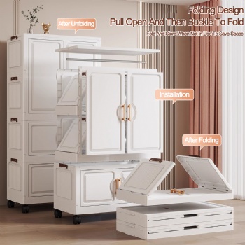  MUENHUI New Design High Quality Folding Design Plastic Cupboard	