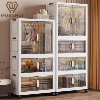 MUENHUI New Arrival Large Capacity Folding Design Plastic Wardrobe