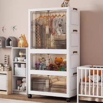  MUENHUI New Arrival Large Capacity Folding Design Plastic Wardrobe	