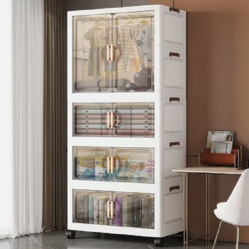  MUENHUI New Arrival Large Capacity Folding Design Plastic Wardrobe	